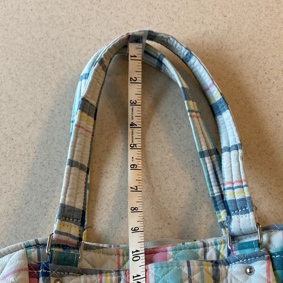 Vera Bradley Multicolor Quilted Satchel Shoulder Bag Pastel Plaid - Picture 8 of 15